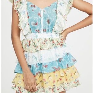 Phyllis Patchwork Flutter-Sleeve MiniDress SOLD OUT